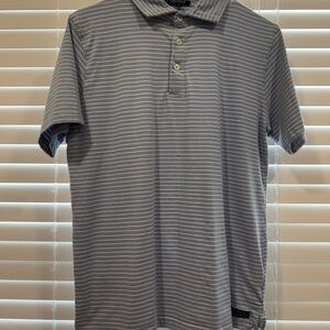 Simply Southern Gray Striped Polo Shirt